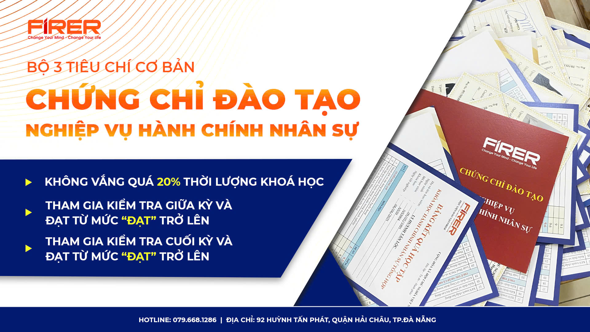 TIÊU CHÍ CẤP CHỨNG CHỈ 